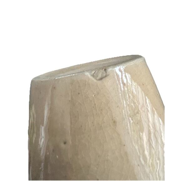 Vintage Stoneware Syrup Pitcher Jug Brown Tan Two Tone 6" Tall Vase Cottage Core - Picture 10 of 13